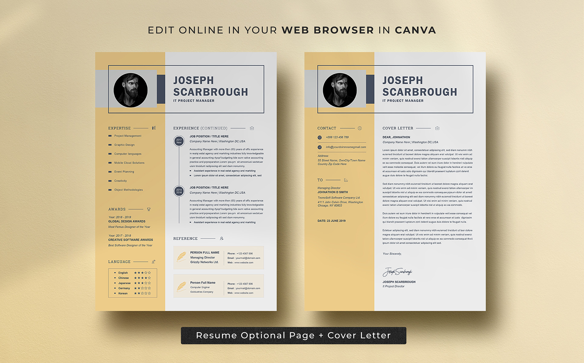Ultimate Resume Bundle (MS Word + Canva)
