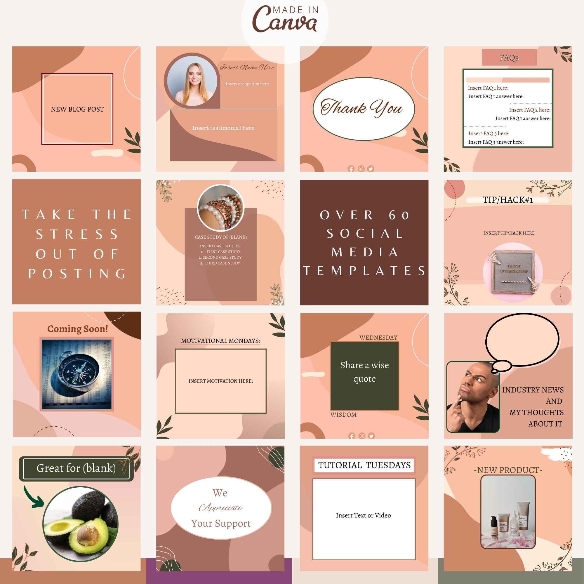 Social Media Editable Canva Templates – Rosalina Aesthetic Bundle for Beauty, Fashion & Wellness - Image 3